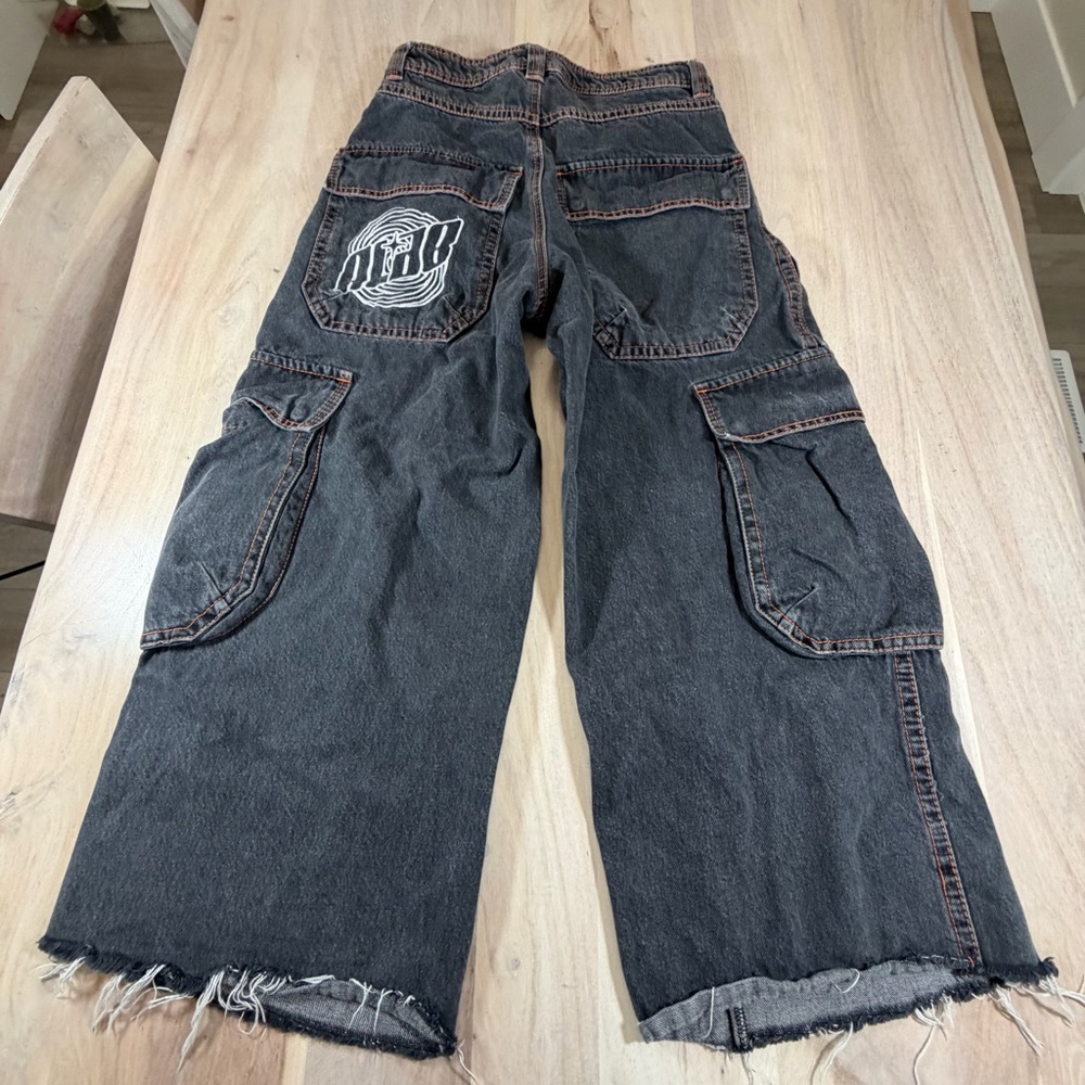 A Lab 26’’ Mega Baggy Cargo Jeans HOLE Mens Size 30